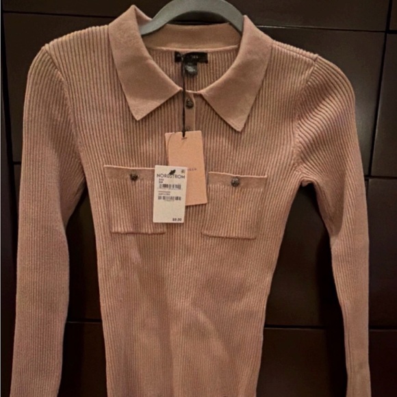 Halogen Camel Ribbed Button Down Shirt - Picture 2 of 9